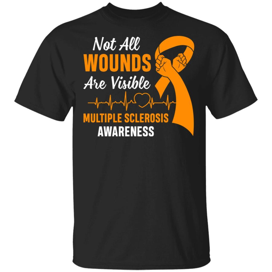 Multiple Sclerosis Awareness Not All Wounds Are Visible-T-Shirt & Hoodie-Classic T-Shirt-Black