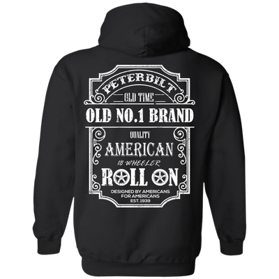 PETERBILT TRUCK BACK PETERBILT OLD NO 1-T-Shirt & Hoodie-Pullover Hoodie-Black