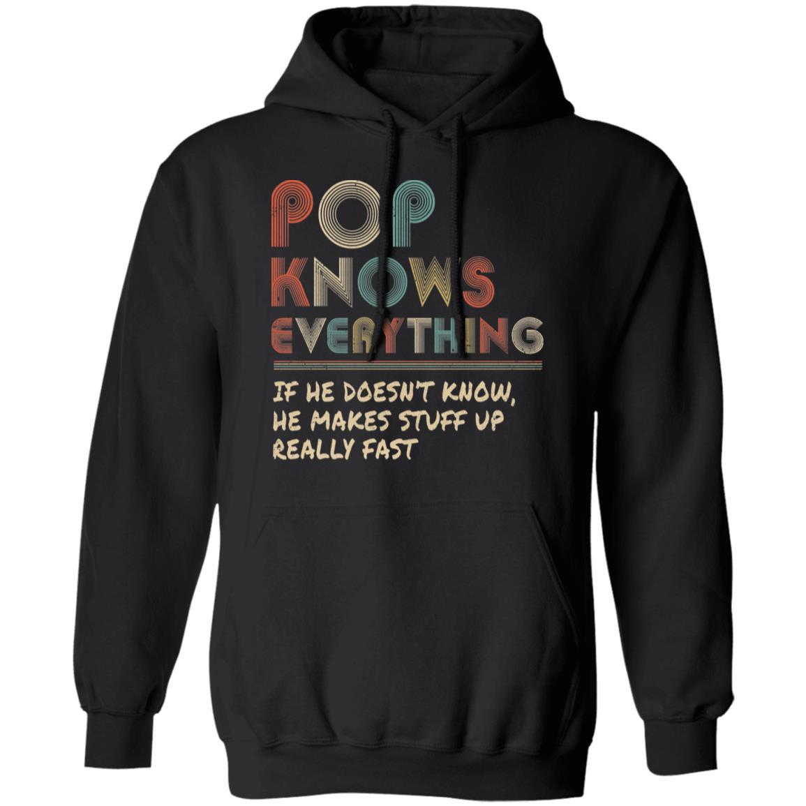 Pop Know Everything Vintage Pop Father's Day Gift-T-Shirt & Hoodie-Pullover Hoodie-Black