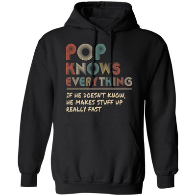 Pop Know Everything Vintage Pop Father's Day Gift-T-Shirt & Hoodie-Pullover Hoodie-Black