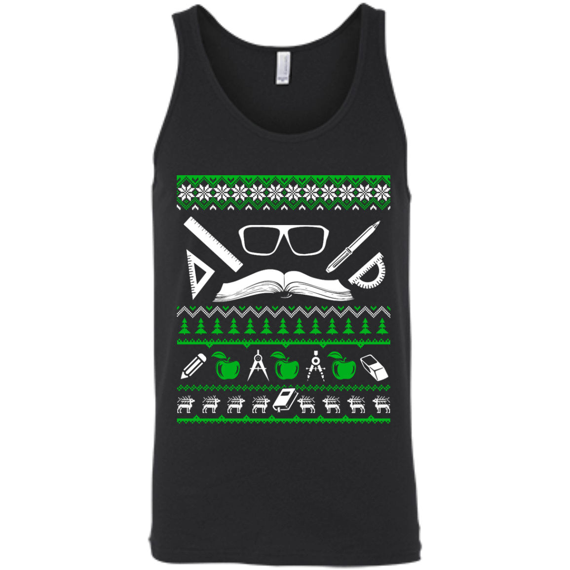 Teacher Christmas Sweater-T-Shirt & Hoodie-Unisex Tank-Black