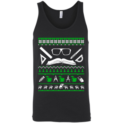 Teacher Christmas Sweater-T-Shirt & Hoodie-Unisex Tank-Black