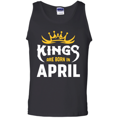 Kings Are Born In April-T-Shirt & Hoodie-Unisex Tank-Black