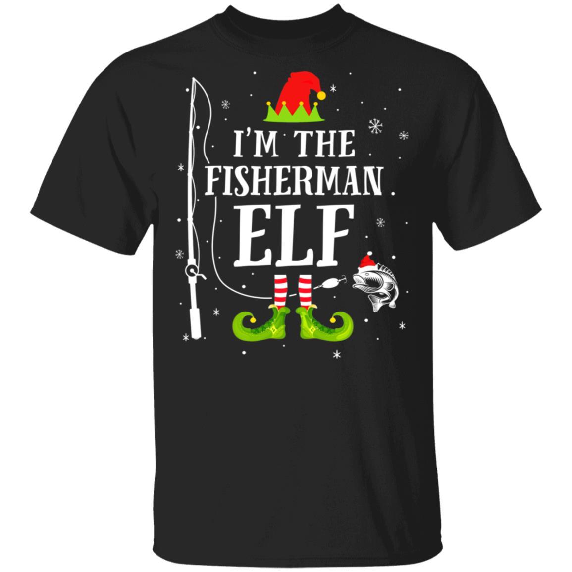 I'm The Fisherman Elf Matching Funny Fishing Christmas Xmas-T-Shirt & Sweatshirt-Classic T-Shirt-Black