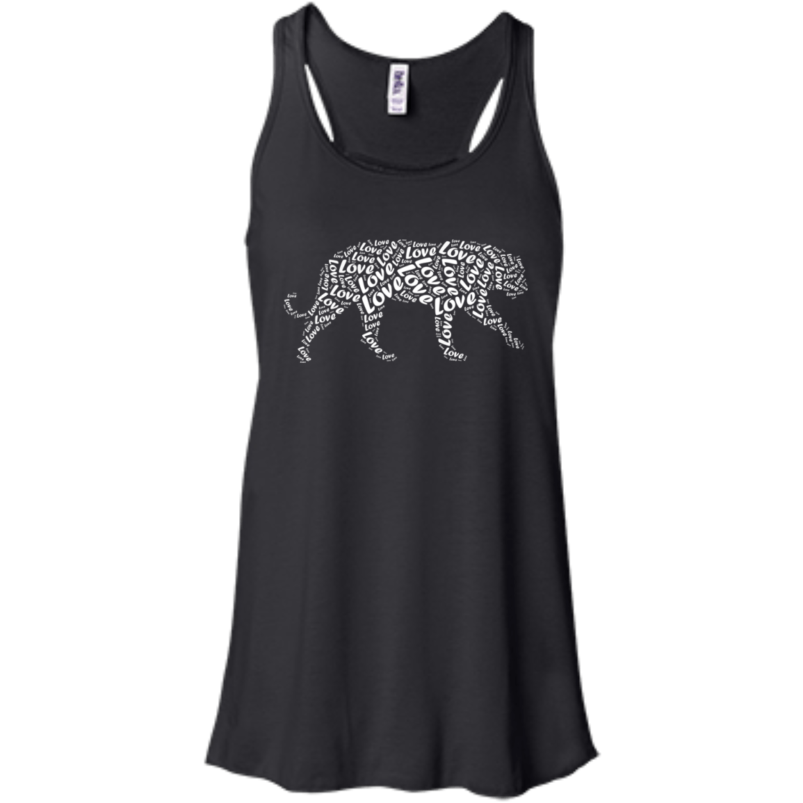 I Love Tiger T-Shirt Word Graphic Tee-T-Shirt & Hoodie-Women's Flowy Racerback Tank-Black