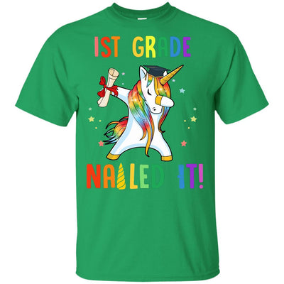 Dabbing 1st Grade Unicorn Nailed It Graduation Class Of 2021 Youth-Youth Shirt-Youth T-Shirt-Irish Green