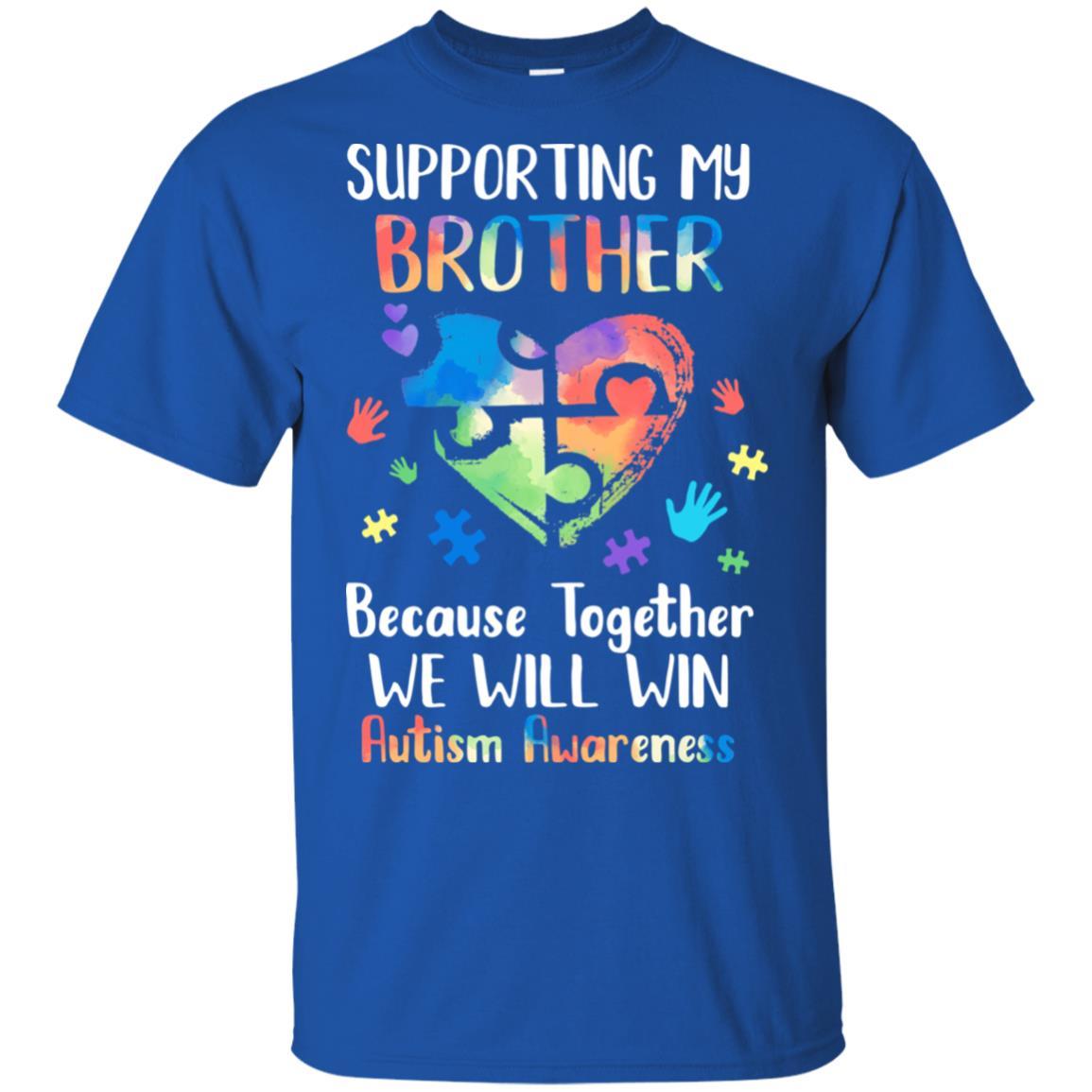 Supporting My Brother Puzzle Autism Awareness Month-T-Shirt & Hoodie-Classic T-Shirt-Royal