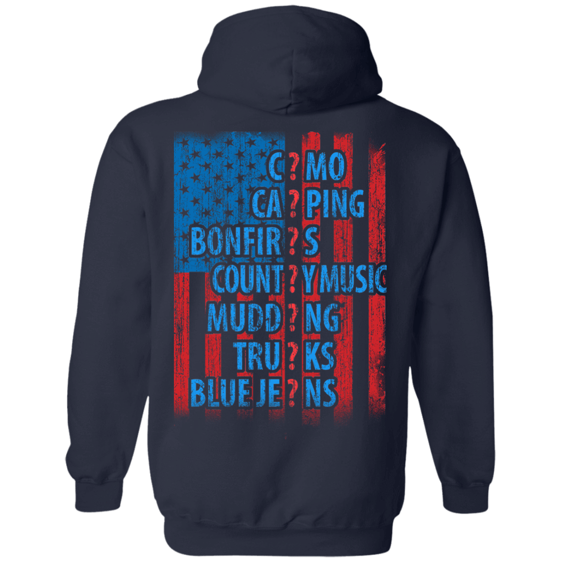 I LOVE AMERICAN COUNTRY-T-Shirt & Hoodie-Pullover Hoodie-Navy