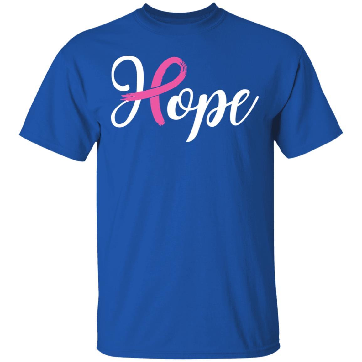Breast Cancer Awareness Pink Ribbon Hope-T-Shirt & Hoodie-Classic T-Shirt-Royal
