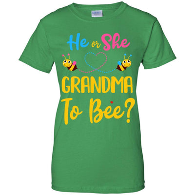 Gender Reveal Pink Blue What Will It Bee He Or She Grandma-T-Shirt & Hoodie-Women's T-Shirt-Irish Green