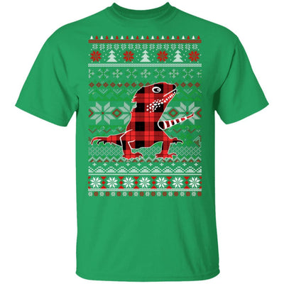Bearded Dragon Red Plaid Ugly Christmas Sweater Funny Gifts-T-Shirt & Sweatshirt-Classic T-Shirt-Irish Green