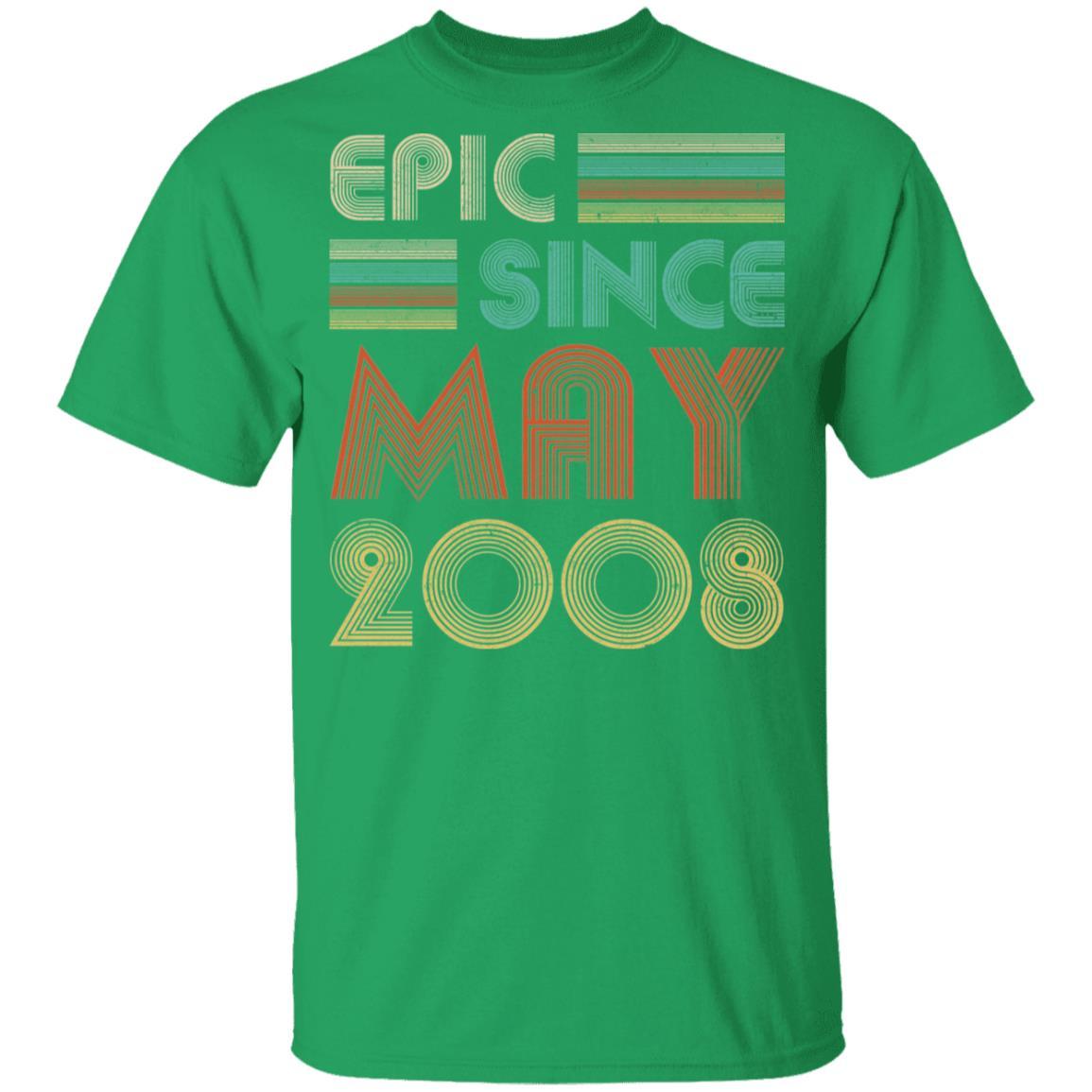Epic Since May 2008 Vintage 13th Birthday Gifts Youth-Youth Shirt-Youth T-Shirt-Irish Green