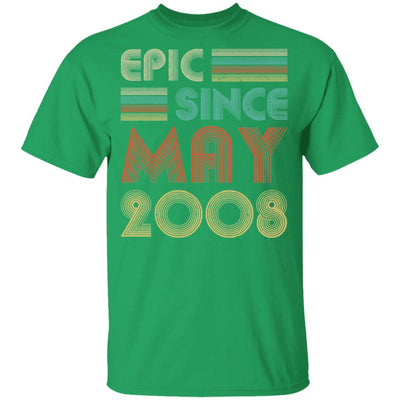 Epic Since May 2008 Vintage 13th Birthday Gifts Youth-Youth Shirt-Youth T-Shirt-Irish Green