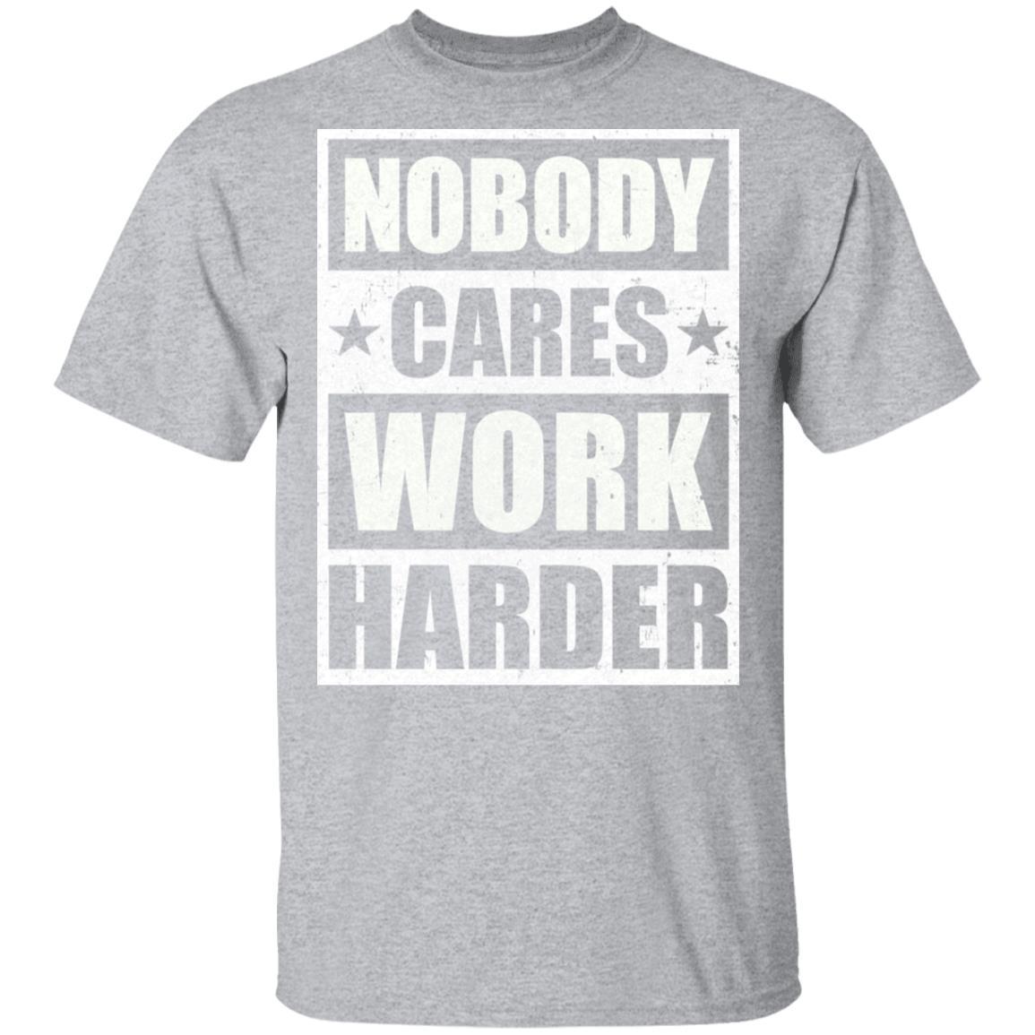 Nobody Cares Work Harder Fitness Workout Gym Gift-T-Shirt & Tank Top-Classic T-Shirt-Sport Grey