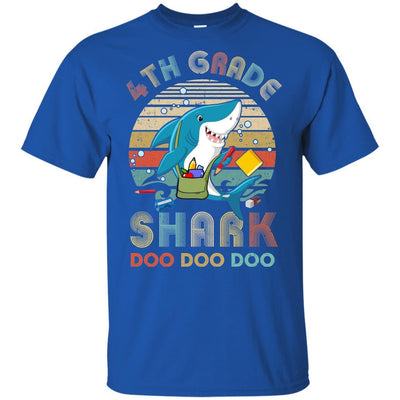 4th Grade Shark Doo Doo Doo Funny Back To School-T-Shirt & Hoodie-Youth T-Shirt-Royal