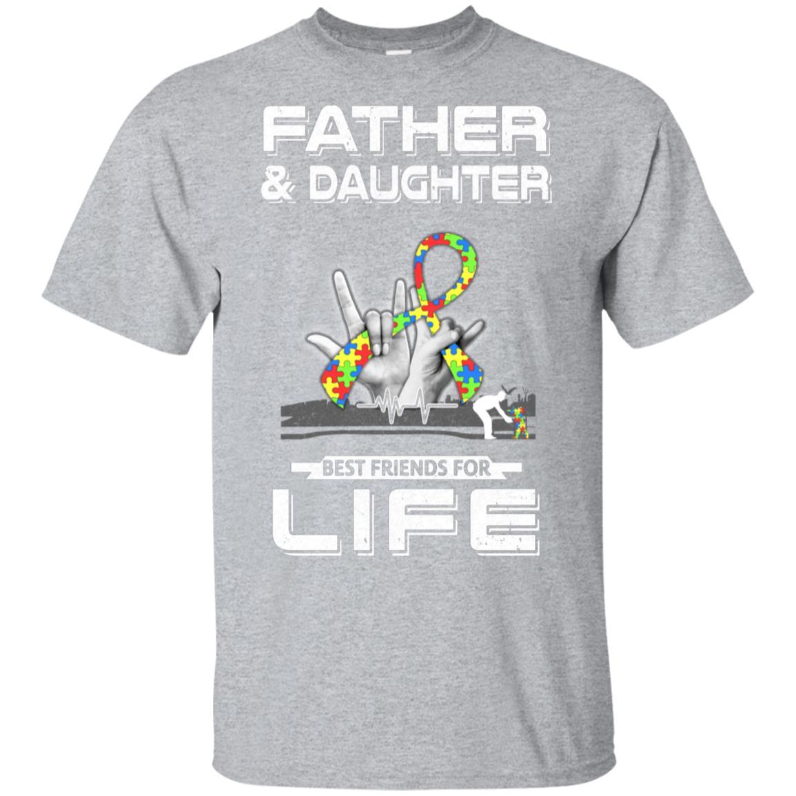 Father And Daughter Best Friends For Life Autism Awareness-T-Shirt & Hoodie-Classic T-Shirt-Sport Grey