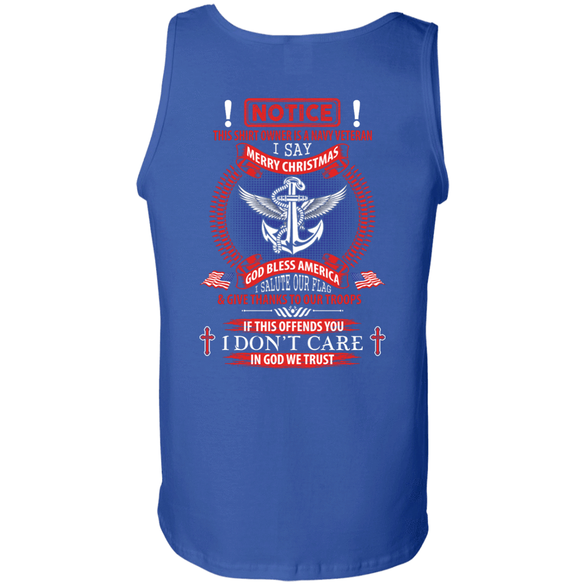 Notice This Shirt Owner Is A Navy Veteran-T-Shirt & Hoodie-Unisex Tank-Royal