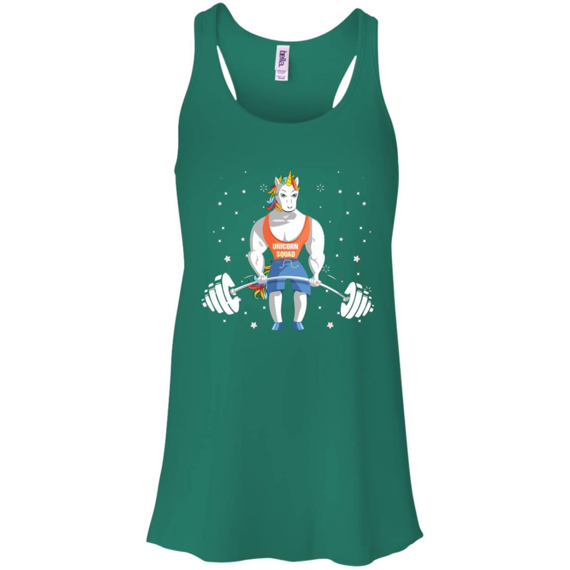 Unicorn Weightlifting Funny Workout Fitness Gym-T-Shirt & Tank Top-Women's Flowy Racerback Tank-Kelly Green