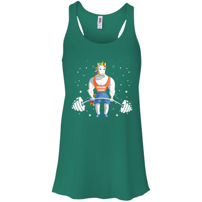 Unicorn Weightlifting Funny Workout Fitness Gym-T-Shirt & Tank Top-Women's Flowy Racerback Tank-Kelly Green