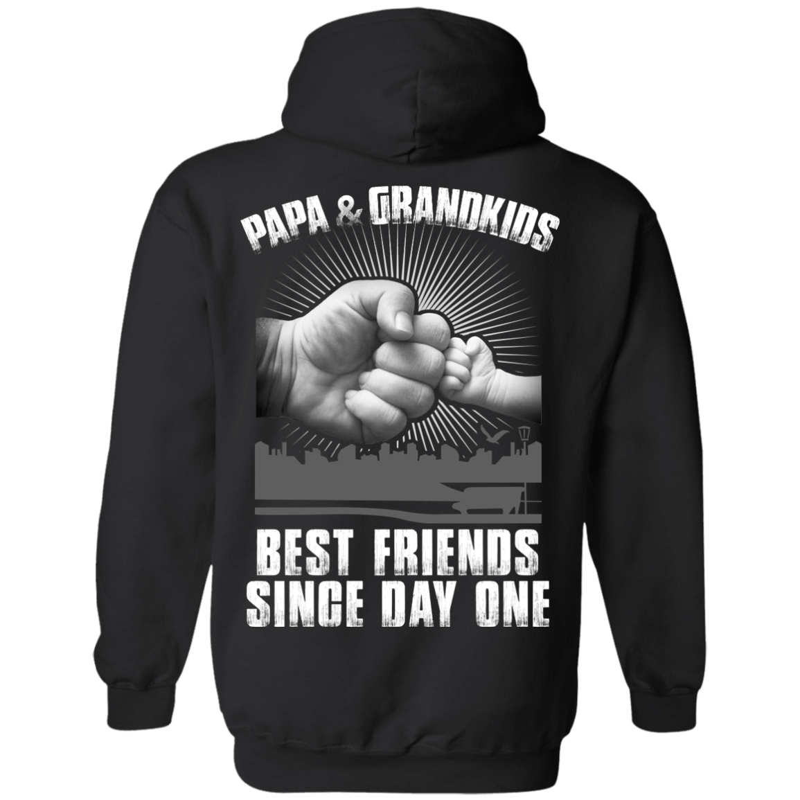 Papa And Grandkids Best Friends Single Day One-T-Shirt & Hoodie-Pullover Hoodie-Black
