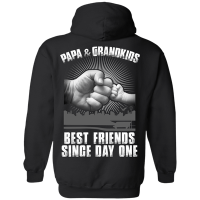 Papa And Grandkids Best Friends Single Day One-T-Shirt & Hoodie-Pullover Hoodie-Black