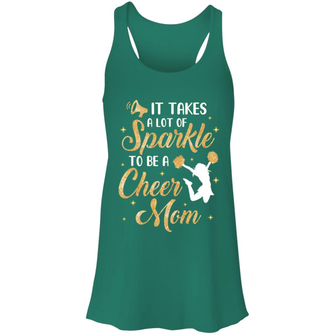 It Takes A Lot Of Sparkle To Be A Cheer Mom-T-Shirt & Tank Top-Women's Flowy Racerback Tank-Kelly Green