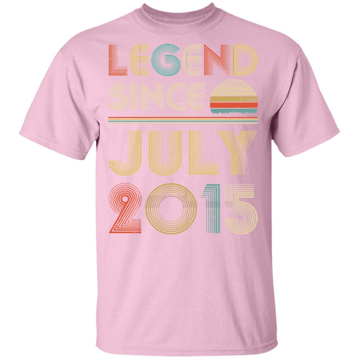 Legend Since July 2015 Vintage 6th Birthday Gifts Youth-Youth Shirt-Youth T-Shirt-Light Pink
