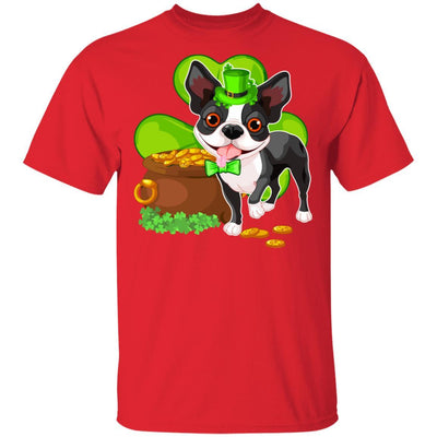 Boston St Patrick's Day Irish Dog Lover Funny Gifts-T-Shirt & Hoodie-Classic T-Shirt-Red