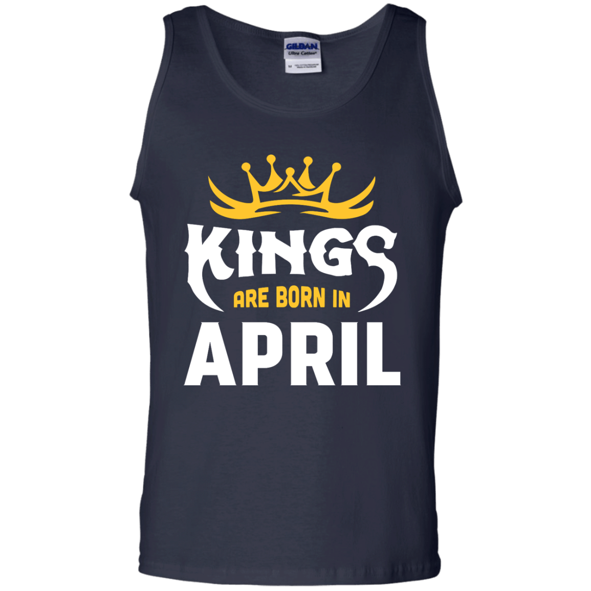 Kings Are Born In April-T-Shirt & Hoodie-Unisex Tank-Navy