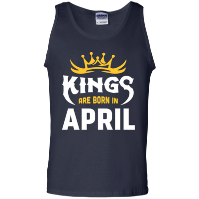 Kings Are Born In April-T-Shirt & Hoodie-Unisex Tank-Navy