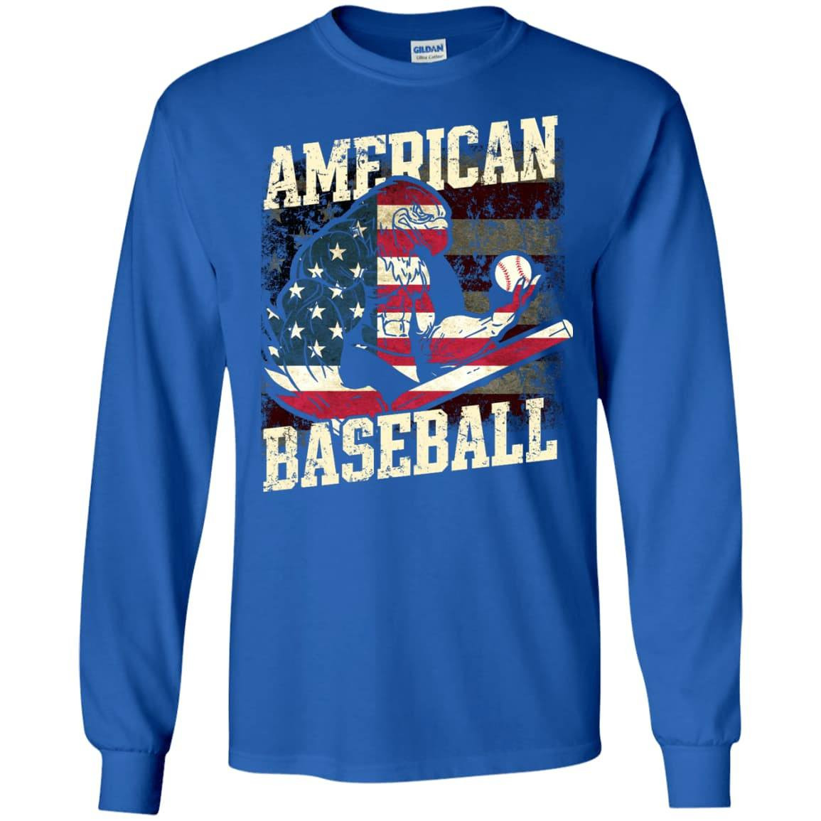 Badass Eagle American Baseball-T-Shirt & Hoodie-Long Sleeve T-Shirt-Royal
