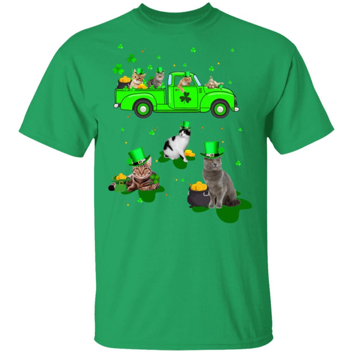 Leprechaun Driving Green Truck Cat St Patricks Day Gift-T-Shirt & Hoodie-Classic T-Shirt-Irish Green