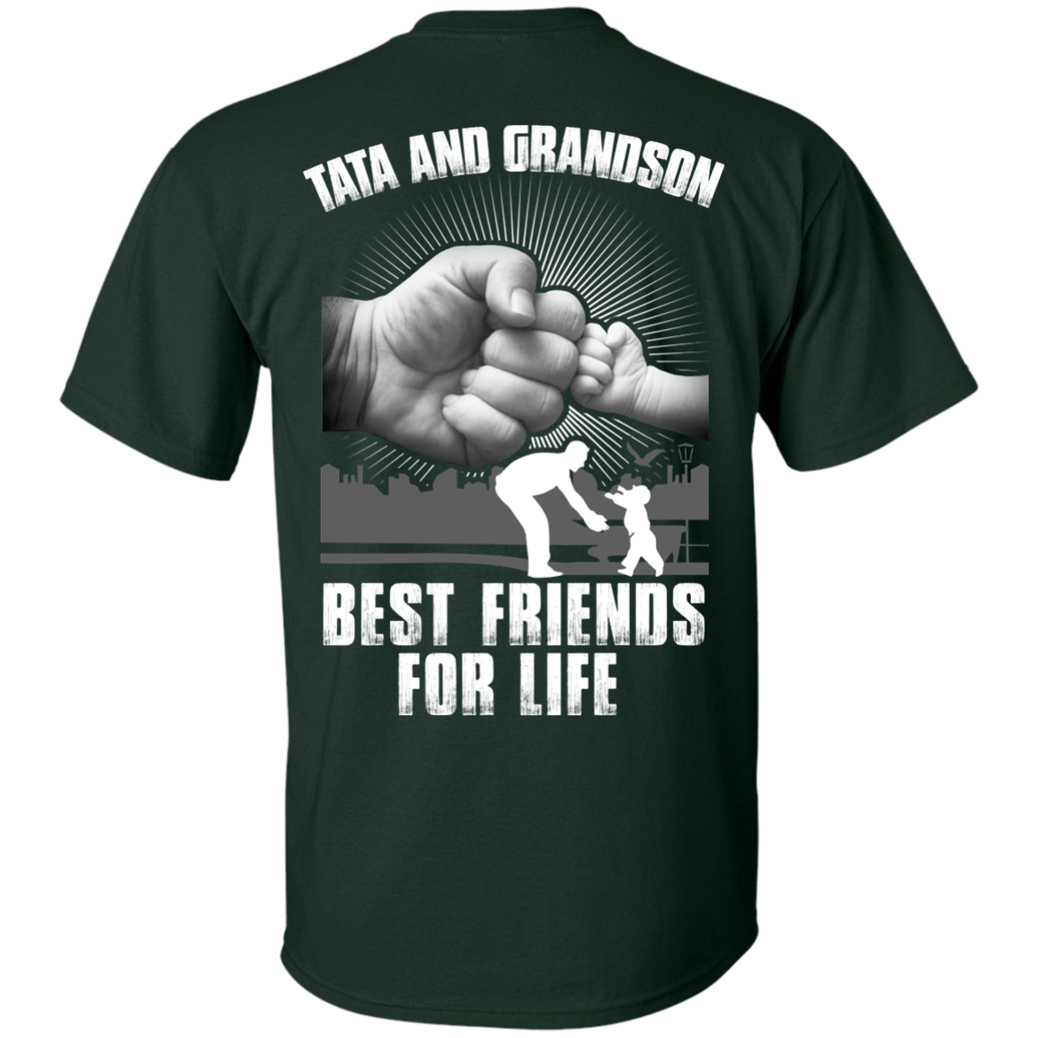 Tata And Grandson Best Friends For Life-T-Shirt & Hoodie-Classic T-Shirt-Forest Green