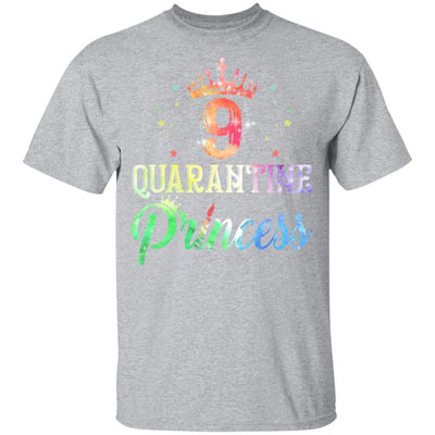 9 Quarantine Princess Happy Birthday Youth-Youth Shirt-Youth T-Shirt-Sport Grey