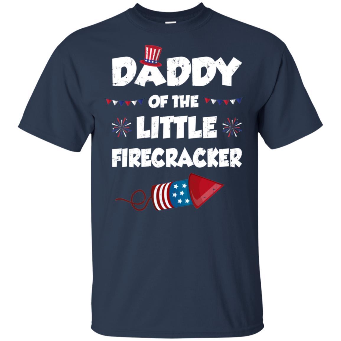 4th Of July Birthday Daddy Of The Little Firecracker-T-Shirt & Hoodie-Classic T-Shirt-Navy