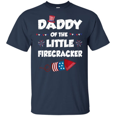 4th Of July Birthday Daddy Of The Little Firecracker-T-Shirt & Hoodie-Classic T-Shirt-Navy