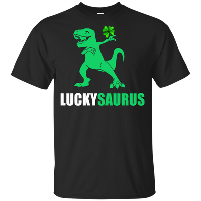 Irish Dinosaur Leprechaun St Patricks Day Luckysaurus Youth-Youth Shirt-Youth T-Shirt-Black