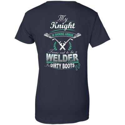 Turns out to be a Welder In Dirty Boots-T-Shirt & Hoodie-Women's T-Shirt-Navy