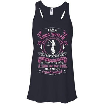 I Am A Libra Woman I Was Born With-T-Shirt & Hoodie-Women's Flowy Racerback Tank-Midnight