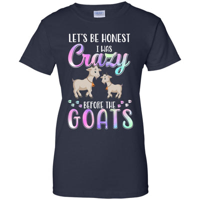Let's Be Honest I Was Crazy Before The Goats-T-Shirt & Tank Top-Women's T-Shirt-Navy