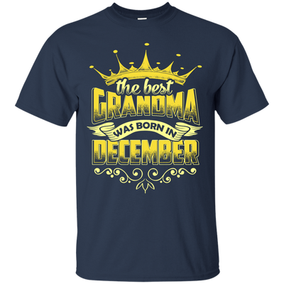 The Best Grandma Was Born In December-T-Shirt & Hoodie-Classic T-Shirt-Navy