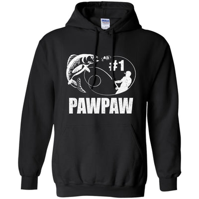 #1 PawPaw Fishing Fisherman Best Fathers Day Gift-T-Shirt & Hoodie-Pullover Hoodie-Black