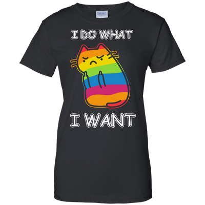 Rainbow Cat I Do What I Want-T-Shirt & Hoodie-Women's T-Shirt-Black