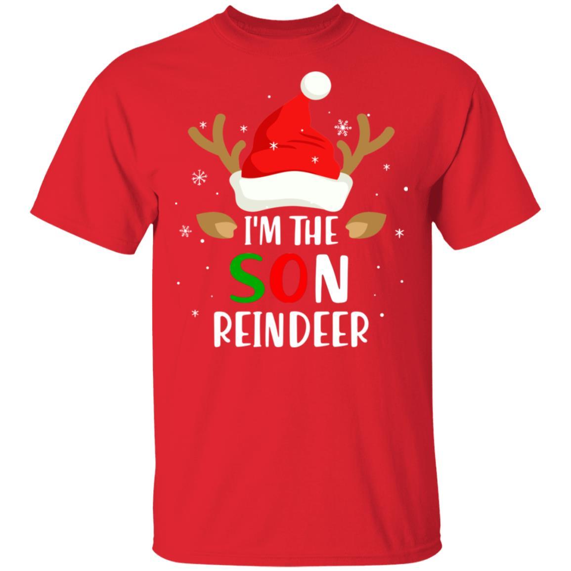 I'm The Son Reindeer Matching Family Christmas-T-Shirt & Sweatshirt-Classic T-Shirt-Red