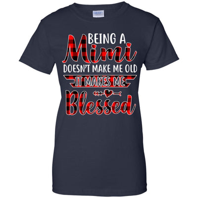 Red Plaid Funny Being A Mimi Doesn't Make Me Old-T-Shirt & Hoodie-Women's T-Shirt-Navy