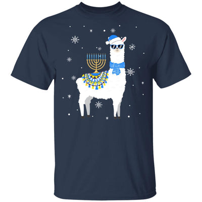 Menorah Hanukkah Llama Cute Alpaca Chanukah Gift-T-Shirt & Sweatshirt-Classic T-Shirt-Navy