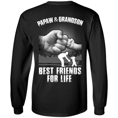 Papaw And Grandson Best Friends For Life-T-Shirt & Hoodie-Long Sleeve T-Shirt-Black