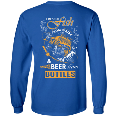 I Rescue Fish From Water Beer From Bottles-T-Shirt & Hoodie-Long Sleeve T-Shirt-Royal