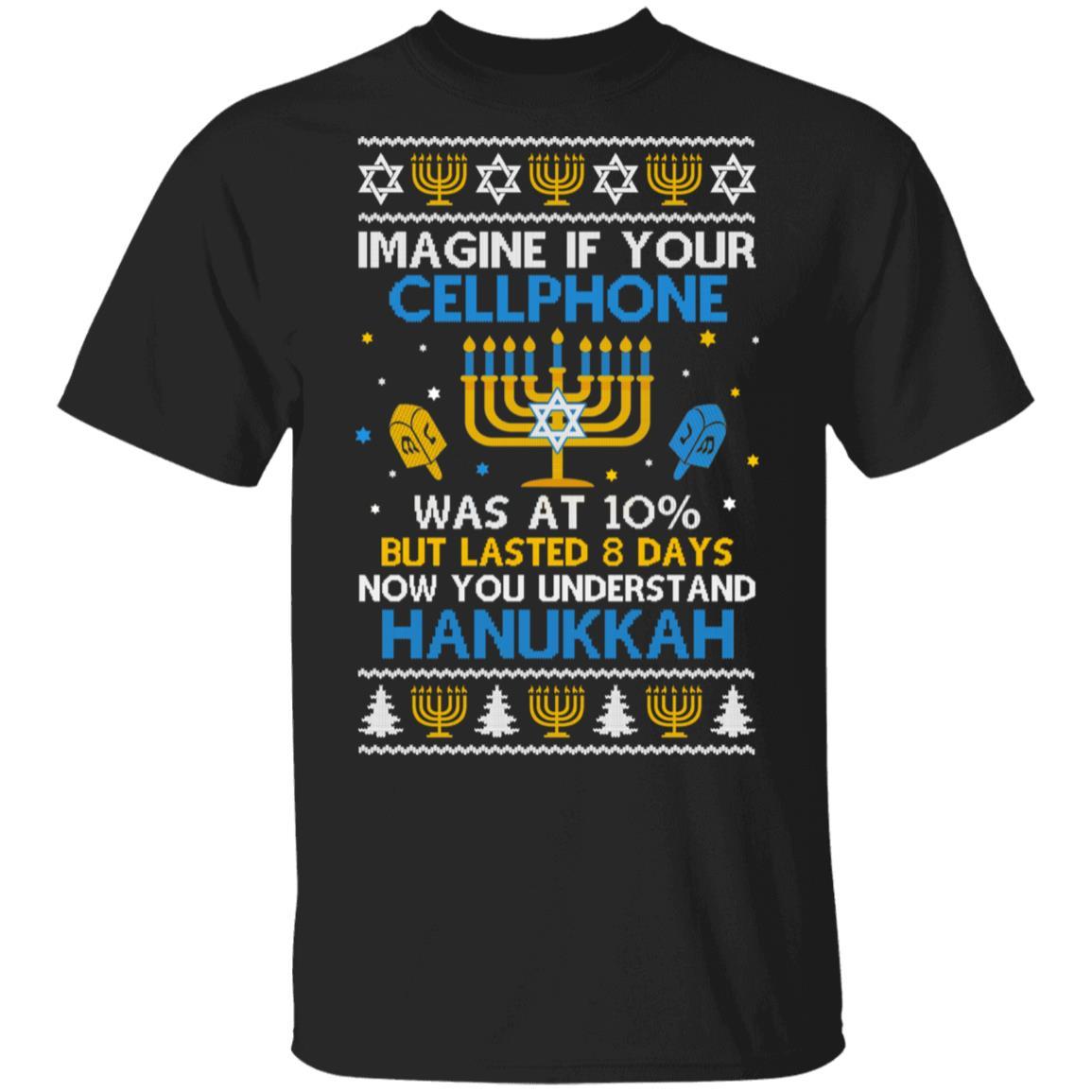 Funny Hanukkah Chanukah Cellphone Menorah Ugly Sweater