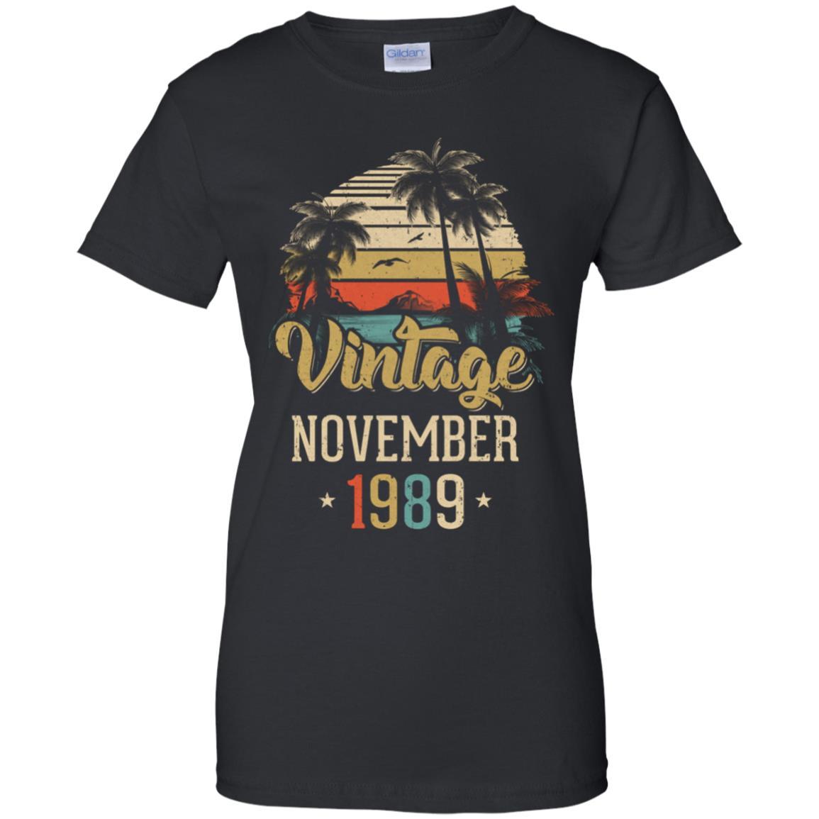 Retro Classic Vintage November 1989 32th Birthday Gift-T-Shirt & Hoodie-Women's T-Shirt-Black